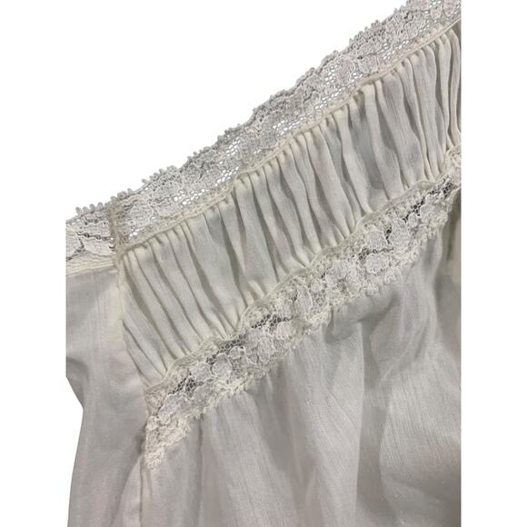 Large Vintage White Nightgown Slip Ruffle Lace Adjustable Strap - Picture 2 of 7